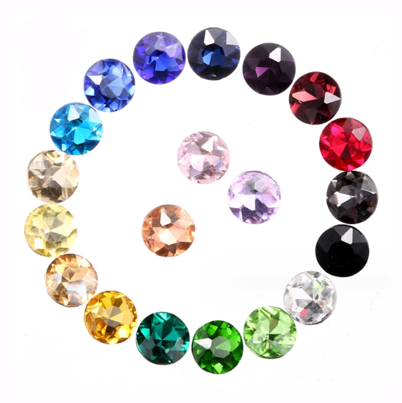 Vidrio Cristal Estrás Color Redondo Withcford Strass Joyas Piedras Foto 3 de 4