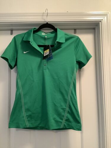NIKE GOLF 452885 WOMENS DRI-FIT SPORT SWOOSH PIQUE POLO SHIRTS Green Sm - Picture 1 of 4