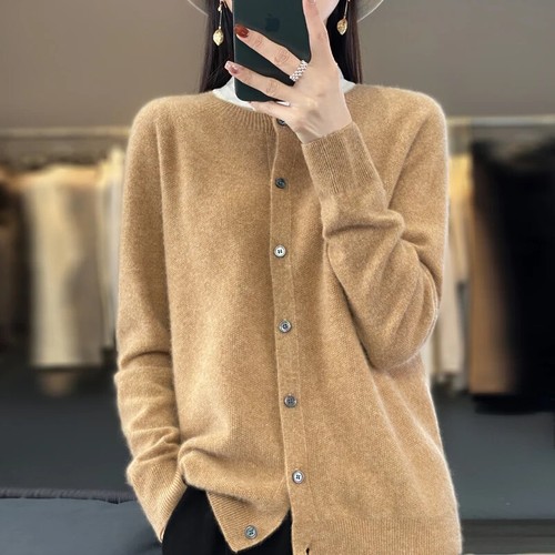 Cardigan donna primavera e autunno maglione cashmere donna elegante top - Foto 10 di 32