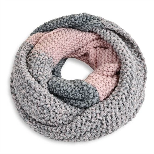 Damen Loopschal Strickschal Schlauchschal Winterschal Grobstrick zweifarbig