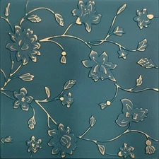 Ceiling Tiles, Glue Up 20" x 20", Decorative, Styrofoam, FUJI Gold Green