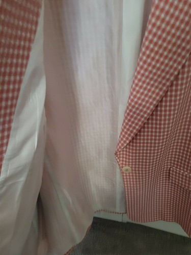 Zara Dusky Pink Cream Gingham Blazer Jacket L 14-16 Check Coat Bogger Oversize - Picture 10 of 15