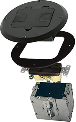 6239BK Floor Kit with Recessed Duplex 15A TR Device and Adjustable Steel Box