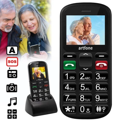 ARTFONE Seniorenhandy Klassiches Handy Mobiltelefon Rentnerhandy Großtastenhandy Schwarz