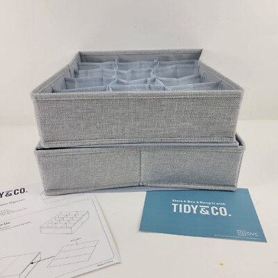 Tidy & Co. Set of 2 Drawer Organizers Grey