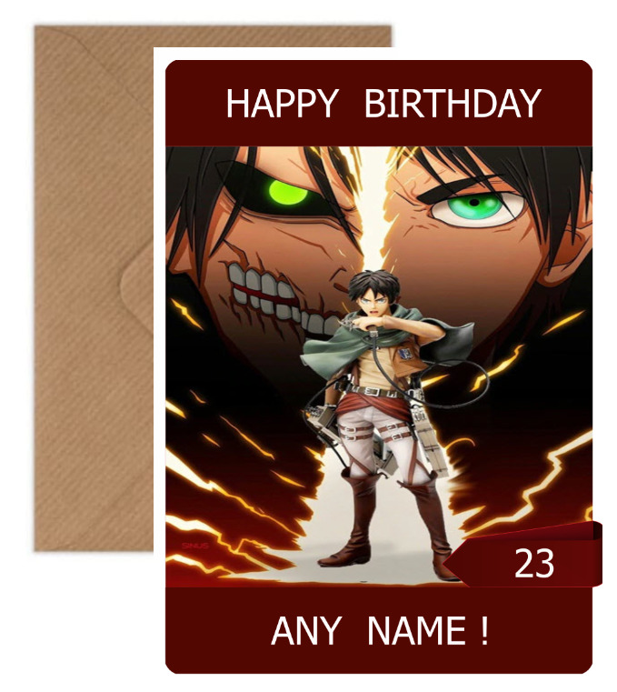 Attack of the Titans Anime Personalised Birthday Card-Photo Print or Poster