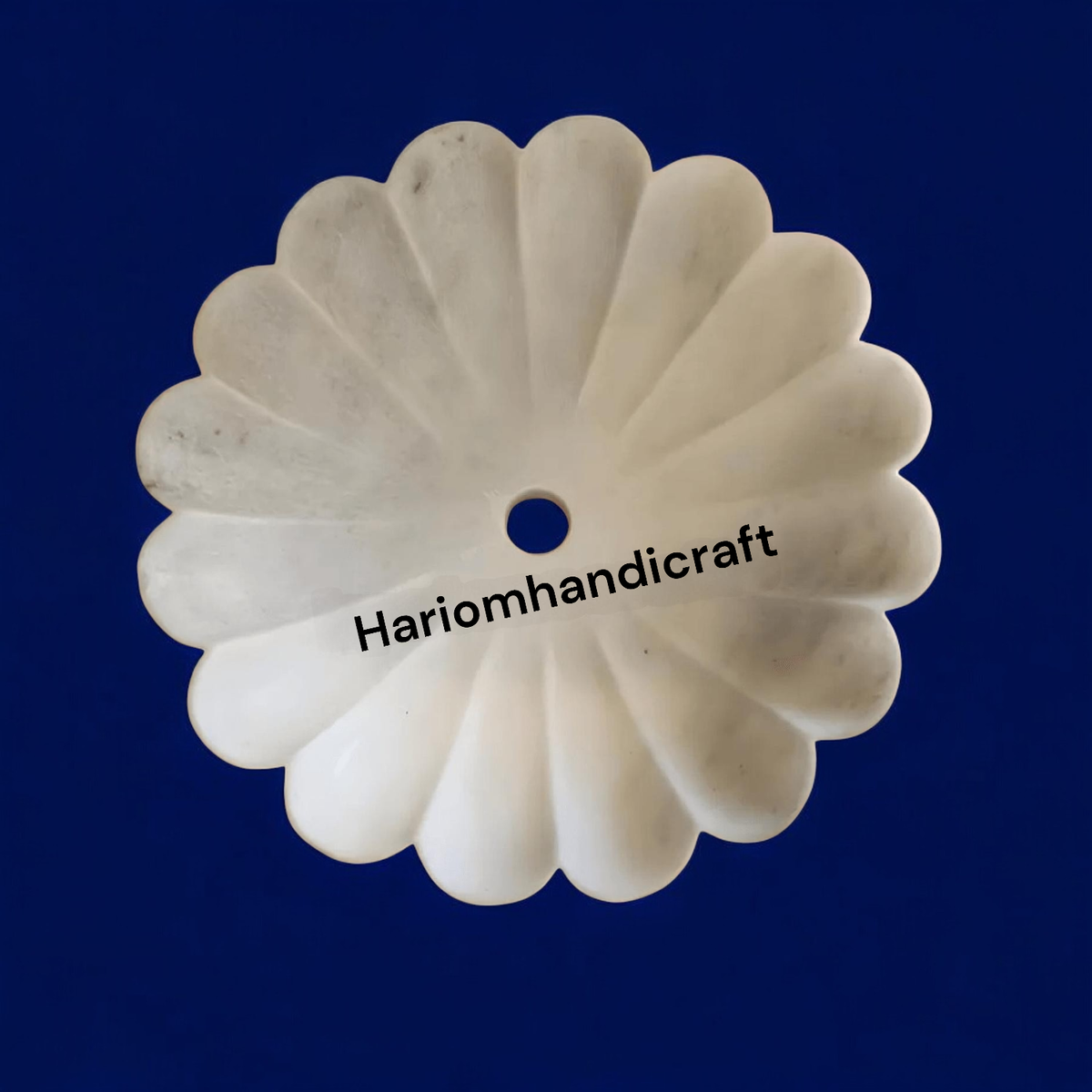 18x18 Kishkinda White Marble Floral Sink/Basin Handmade Bathroom