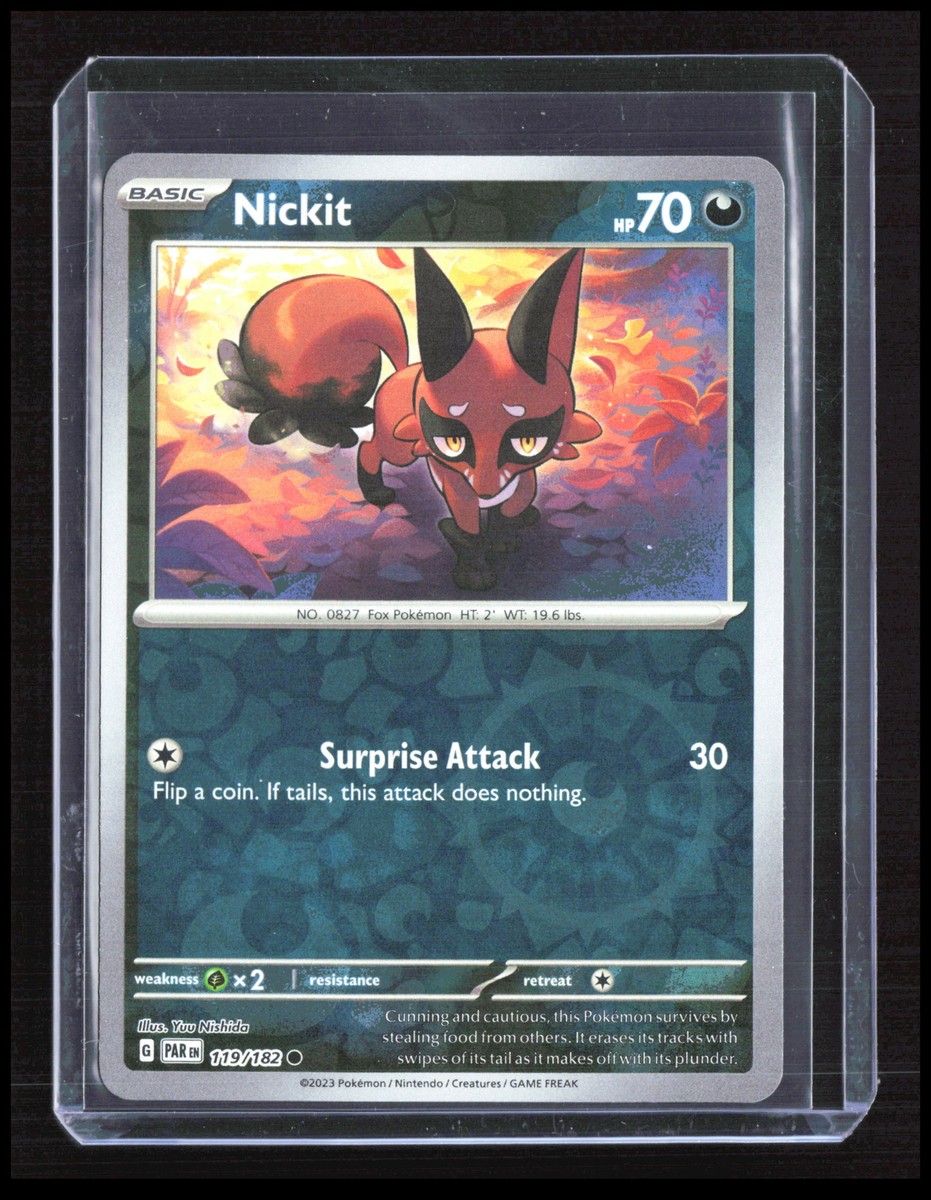 Nickit 119/182 Reverse Holo SV04: Paradox Rift Pokemon tcg Card CB-2-1-D-21