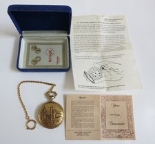 Vtg Arnex 17 Jewel Incabloc Hunter Pocket Watch, w/ Case  Manual Swiss, Tested