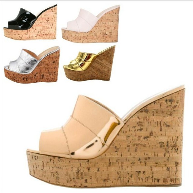 cork mules high heel