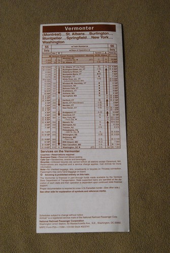 Horario de servicios de Amtrak Vermont invierno 2000 - Imagen 3 de 3