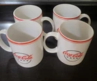 Vintage Coca-Cola Cafe (SET of 4) Coffee Mugs Ceramic 12oz. by Gibson USA - NEW