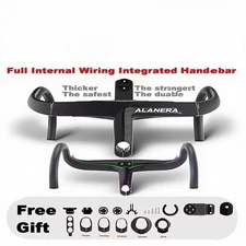 Carbon Road Bike Integrated Handlebar 28.6mm 380-440mm with Bike Comput Holder 