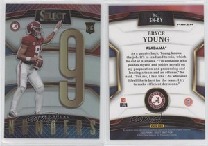 2023 Panini Select Draft Picks Numbers Silver Prizm Bryce Young #SN-BY Rookie RC