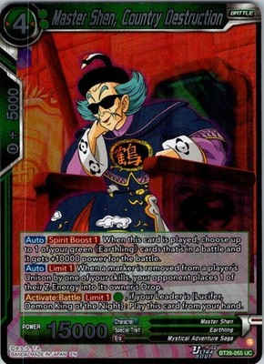 MASTER SHEN, COUNTRY DESTRUCTION BT29-055 UC DRAGON BALL SUPER FOIL NM BT29..(`