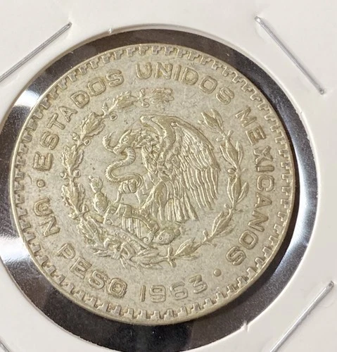 1963 Mexico Un Peso Silver — photo from the most recent tracked eBay sale