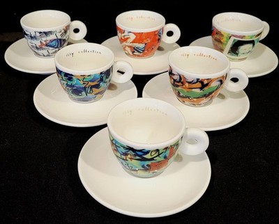 illy art collection Mittertech ミッタータイヒ MITTERTEICH ILLY COLLECTION SET OF 6 ESPRESSO CUPS AND SAUCERS