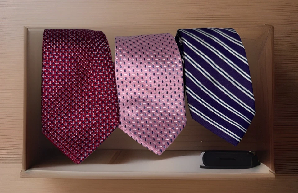 Tommy Hilfiger Hombre Corbata Cuello Lote 3 Geométrica Foto 2 de 4