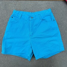 Vintage 90s Gitano High Rise Teal Turquoise Blue Mom Jean Shorts - Size 14