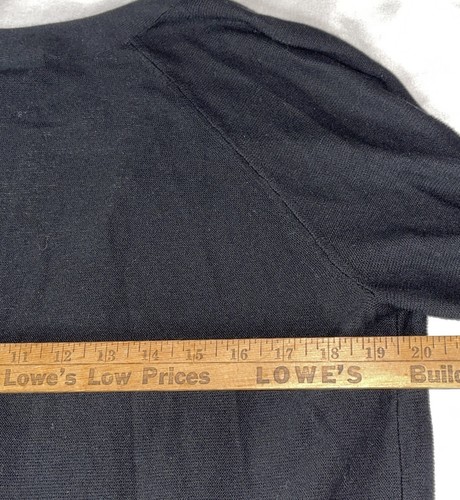 Chaqueta cárdigan de punto frontal abierto negra Talbots para mujer manga larga talla mediana - Imagen 4 de 8