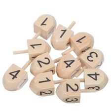  10pcs Hanukkah Wooden Dreidels - 0.75" DIY Chanukah Spinning Tops for Party