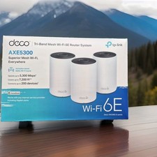  3 TP-Link Deco 6E. AXE5300 Wi-Fi . TRI-band 6E Router System. With Chargers.