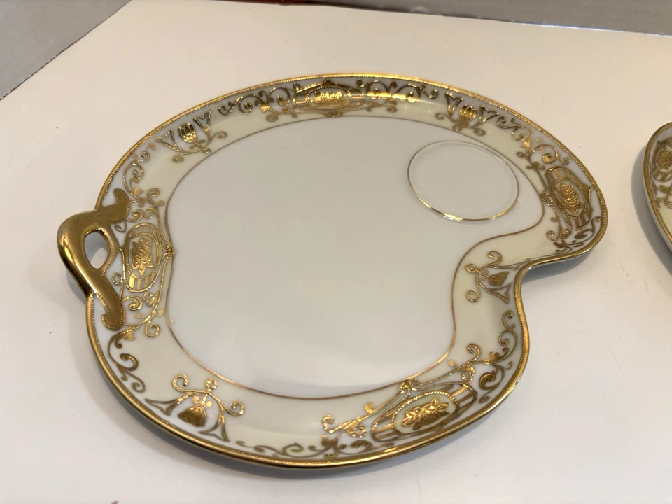 2-Noritake рождественский мяч закуски тарелка/чашка комплект зеленый штамп 43061 - Изображение 4 из 4