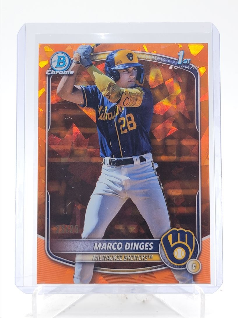 MARCO DINGES 2025 BOWMAN CHROME 1ST SAPPHIRE ORANGE REFRACTOR /25 Q3967