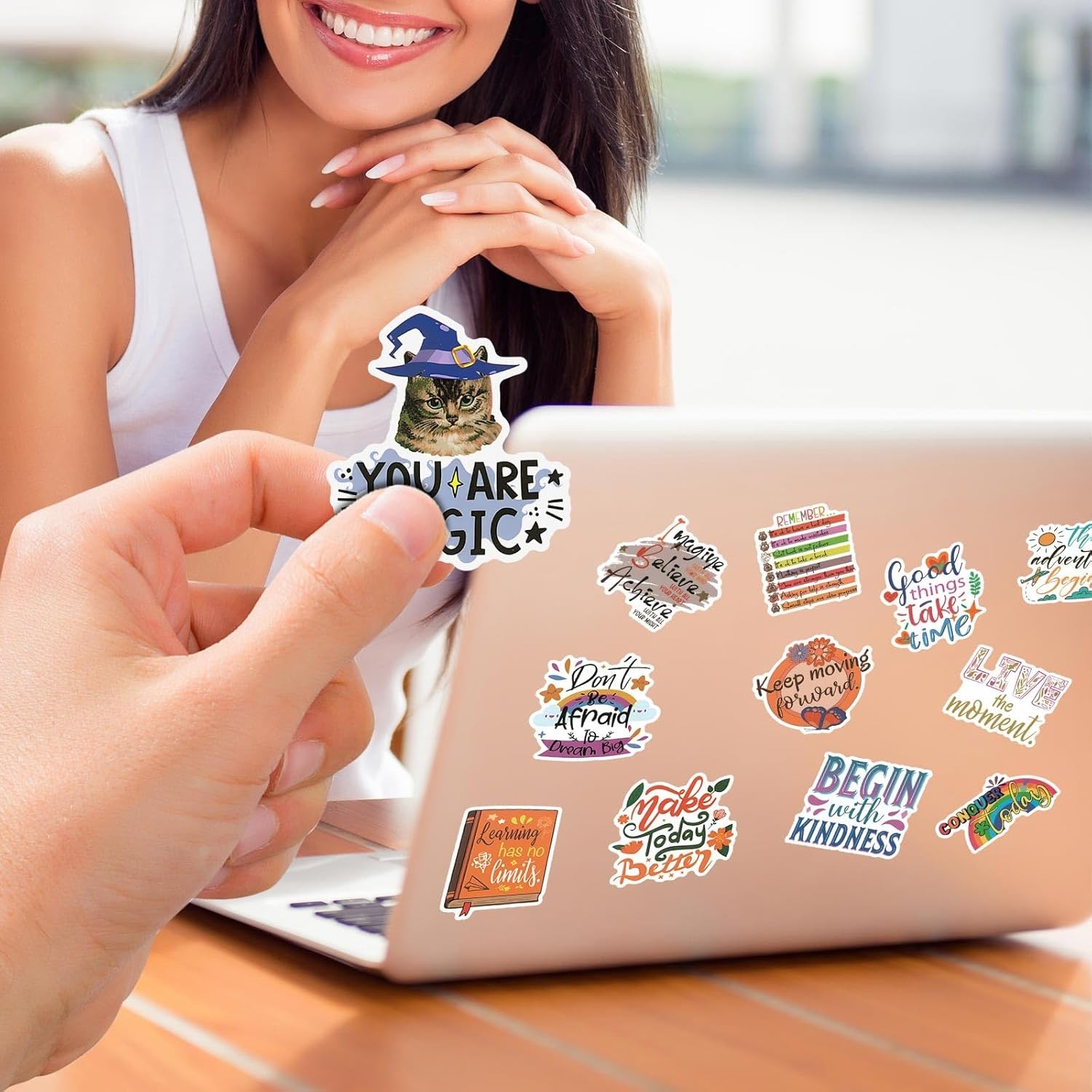 100PCS Motivational Stickers, Inspirational Words Sticker for Adults Colorful 