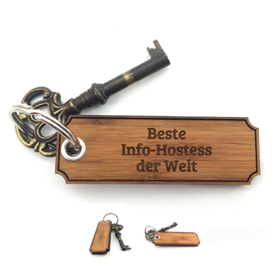 Schlüsselanhänger Info-Hostess - Geschenk Schlüsselanhänger aus Holz Schenken
