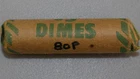 1980 P Roosevelt Dime 50 Coin ROLL Uncirculated 10 Cents in Paper Wrapped Roll