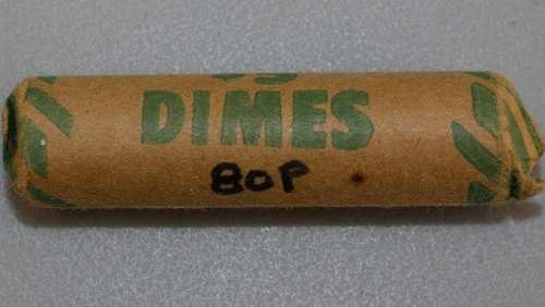 1980 P Roosevelt Dime 50 Coin ROLL Uncirculated 10 Cents in Paper Wrapped Roll