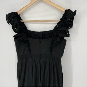 Madwell Black Eyelet Frilled Strap Ruffle Trim Jumpsuit