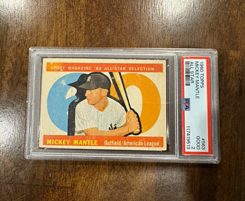 Topps 1960 High # Mickey Mantle All-Star #563 New York Yankees Card PSA 2