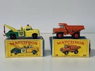 Lesney Matchbox 13 Dodge Wrecker & 28 Mack Dump Original Boxes