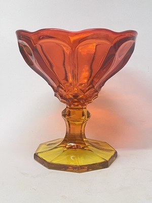 Vintage L. E. Smith Dominion Amberina Compote/ Bowl 7 1/4 