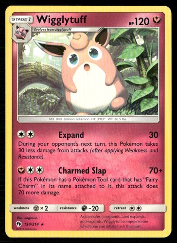 Wigglytuff 134/214 Rare Lost Thunder Pokemon Lightly Played