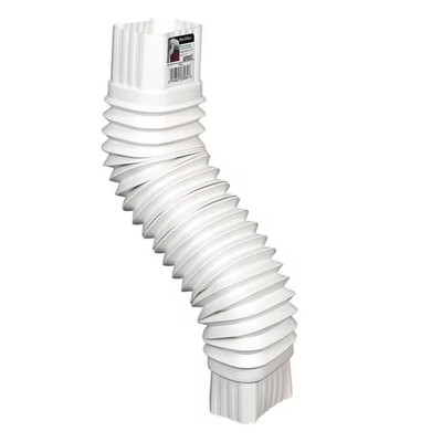 Flex-Elbow 3 In. X 4 In. White Vinyl Downspout Elbow
