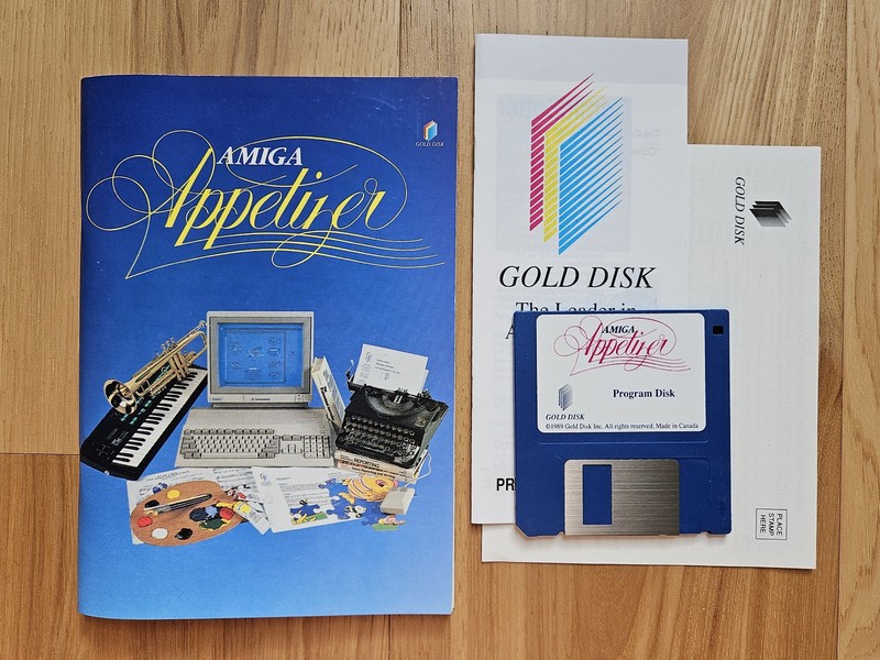 Amiga Appetizer (1989, Commodore Amiga, Gold Disk) w/ Manual