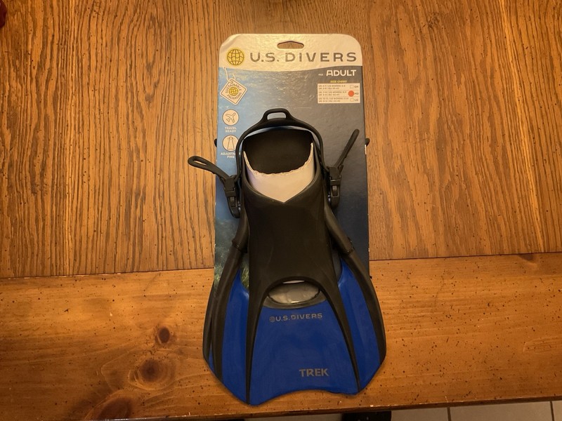 U.S. Divers Trek Adult Water Sport Fins Blue Swim Snorkeling Scuba Equipment