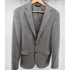 Jos A Bank Traveler Slim Fit Grey Wool Suit Blazer Jacket 38R 2 Button 0795