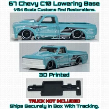 Lowering Base 3D Printed For 1/64 Scale Hot Wheel 67 Chevy C10