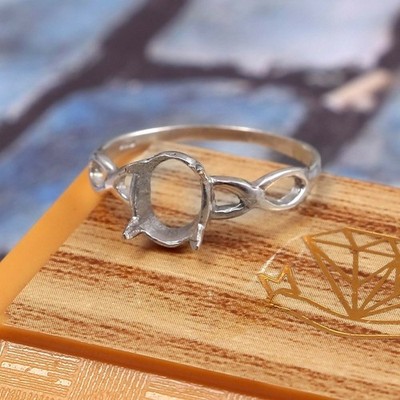 925 Sterling Silver 8x6mm Oval Semi Mount Ring Gemstone Setting DIY Jewelry All