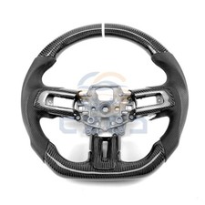 Carbon Fiber Perforated Steering Wheel White Str For 2015-2017 Ford Mustang Gt Carbon Fiber Perforated Steering Wheel White Str For 2015-2017 Ford Mustang Gt