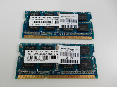 4GB - 2 x 2 GB RAM - ELPIDA - PC3 10600S - DDR3 - EBJ21UE8BDS1-DJ-F 1045