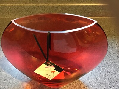Debi Lilly Glass Vase Red Ebay