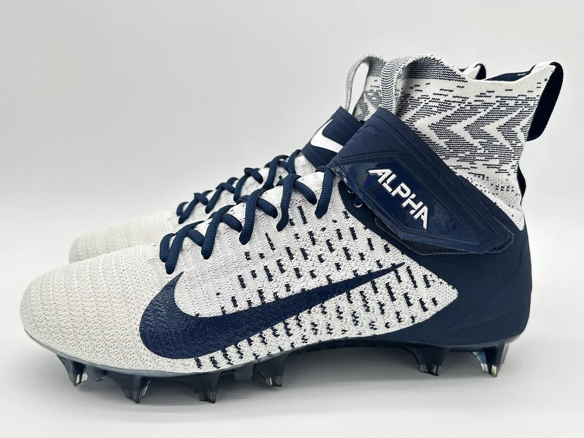 Nike Alpha Menace Elite 2 Flyknit Football Cleats BV2077-101 Mens Size Blue Nike Alpha Menace Elite 2 Football Navy Cleats Flyknit Men`s  main image 3
