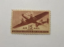 Rare - 1941 U.S. Air Mail Transport 15 Cents Stamp Mint Never Hinged OG.