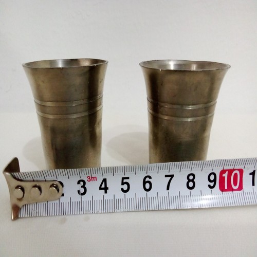 Grenningloh Vintage Pewter 95% Set 2 Liquor Vodka Cups Signed Germany 2" In Tall - Picture 10 of 10