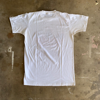 1980s VINTAGE 80s ADIDAS WHITE DOUBLE SIDED T-SHIRT MEN SZ M 1980s VINTAGE 80s ADIDAS WHITE DOUBLE SIDED T-SHIRT MEN SZ M